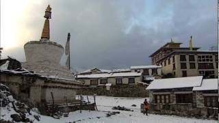 Mount Everest as a backdrop to Rongbuk Monastery [upl. by Franciskus818]