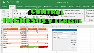 Tabla dinámica de Control de Gastos e Ingresos en Excel [upl. by Hassett]