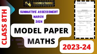 Class 8 Maths model paper 2024  jkbose  Jkscert [upl. by Erle]