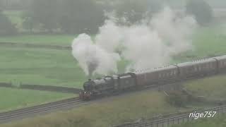 Wet and windy conditions for The Dalesman with LMS 45699 Galatea 190923 [upl. by Trik588]