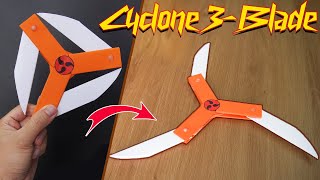 Cyclone 3 Blade  How to make origami paper Shuriken Ninja Star Cyclone 3 Blade [upl. by Ecirtra]