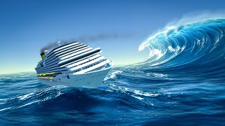 Costa Venezia VS Big Waves  Cruise Ship Handling [upl. by Hgieloj]