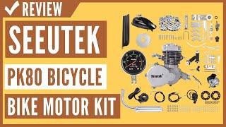 Seeutek PK80 80cc Bicycle Engine Kit 2Stroke Gas Motorized Bike Motor Kit Upgrade with Speedoemter [upl. by Neelia]