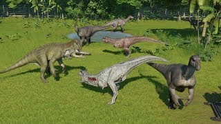 Iguanodon Herd VS Carnotaurus Pack  Jurassic World Evolution [upl. by Ozan]