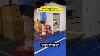 Depth jump into continuous hurdle jumps  An advanced plyometric exercise for athletes [upl. by Perkins]