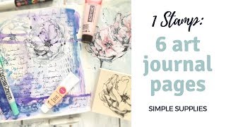 1 Stamp  6 Art Journal Pages [upl. by Green]