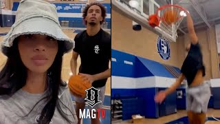 Drakes Ex Johanna Leia Helps Son Amari Bailey With Late Night Shootaround 🏀 [upl. by Narej]