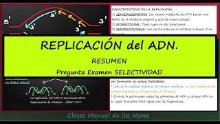 Replicación del ADN RESUMEN Fácil Pregunta de Examen de Selectividad Biología 2 Bachillerato [upl. by Scevor]