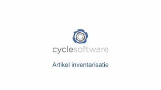 CycleSoftware Handleiding  Artikel inventarisatie [upl. by Gine]