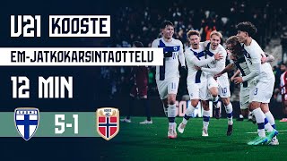 U21 Highlights 12 min Suomi–Norja 5–1  UEFA U21 EURO 2025 karsinnat  15112024 [upl. by Eirrab]