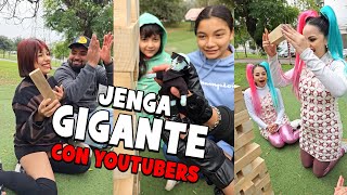 🔥 RETO JENGA GIGANTE vs YOUTUBERS 🤯 juego humor youtubers challenge reto parati colab adaneo [upl. by Marylee]