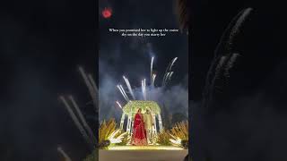 Fireworks and love in perfect harmony creating a magical Varmala moment couplegoals ytshorts [upl. by Ardra]