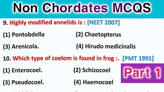 animal kingdom mcq for neet  animal kingdom mcq  Nonchordates mcq  part 1 [upl. by Enilegna78]