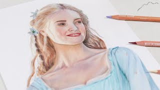 Cinderella colored pencil drawing 2015 [upl. by Kermit]