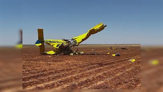 One person dead another injured after two cropdusting planes collide in Texas city [upl. by Romain]