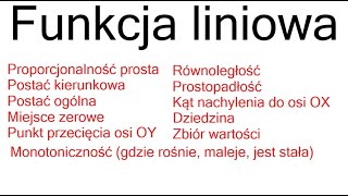 funkcja liniowa  wszystko co musisz wiedzieć w 42 minuty Równoległość Prostopadłość Miejsce zerowe [upl. by Leinnad]