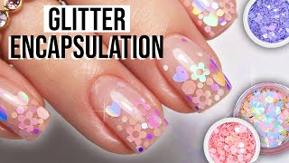 Encapsulating Chunky Glitter On Short Nails ✨  Watch Me Work Nails [upl. by Oilicec]