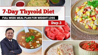 7Day Thyroid Diet Full Week Meal Plan for Weight Loss  RecipeDay3  SAAOL Zero Oil Cooking [upl. by Naillij773]