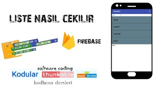 FiREBASE DEN LiSTE NASIL ÇEKİLİR  kodular io [upl. by Hamian]