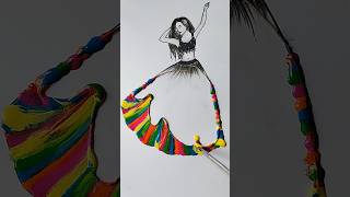 Thread painting shorts shortsfeed creative art [upl. by Llerut235]