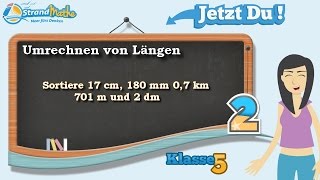 Längen umrechnen  mm cm dm Meter km  Klasse 5 ★ Übung 2 [upl. by Keyser783]