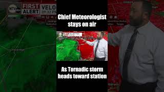 Tim Reith stays on air as a tornado heads in the direction of station shorts weather tornado [upl. by Yttisahc349]