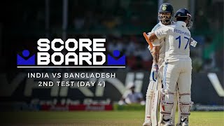 Scoreboard  INDvBAN  2nd Test Day 4  cricket INDvBan TestCricket [upl. by Ierdna]