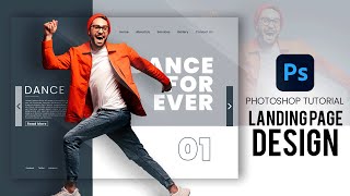 Website Landing Page Design  Landing Page Design In Photoshop Tutorial [upl. by Repotsirhc]