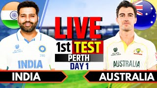 India vs Australia 1st Test Day 1  IND vs AUS Live Match Today  Live Cricket Match Today [upl. by Mariken]