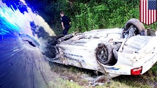 Cop shot in the head during Oklahoma police car chase manhunt for suspect underway  TomoNews [upl. by Agna766]