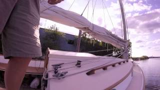 Herreshoff America Catboat losing her center board [upl. by Cumings141]