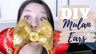 How To Make Your Own Minnie Mouse Ears  DIY Mickey amp Minnie Mouse Ears  Mulan Lunar New Year [upl. by Ailen]