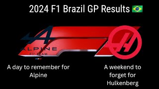 2024 F1 Brazil GP Results Alpine Haas [upl. by Jarrid]