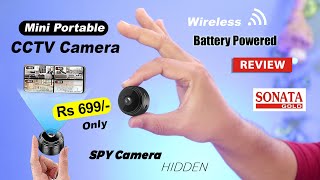 Mini wireless spy cctv camera with battery and WiFi  SONATA GOLD WiFi CCTV Security Camera review [upl. by Nolyarg914]