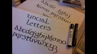 The Uncial Alphabet  Calligraphy Slideshow [upl. by Granese959]