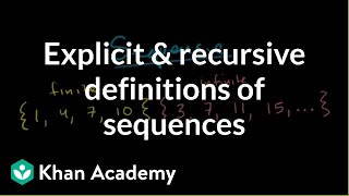 Explicit and recursive definitions of sequences  Precalculus  Khan Academy [upl. by Atahs462]