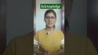 Acknowledge meaning in hindi learningenglish education dailyusevocabulary englishwords [upl. by Ellehcir]