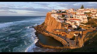 4K Azenhas do Mar Portugal Natural Ocean Pool  Free Stock Footage Download [upl. by Jaquith]