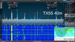 TX5S 40m Pileup 1252024 0445 UTC [upl. by Anivas206]