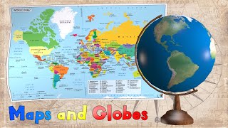 Maps and Globes for Kids  Noodle Kidz Educational Video [upl. by Enohs]