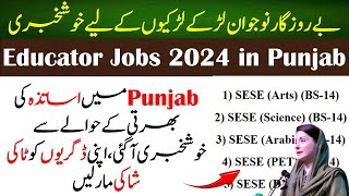 Educator Jobs 2024 in Punjab  Educators Recruitment Policy 2024  By Education Updates [upl. by Umont]