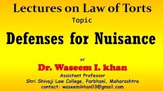 Defenses of Nuisance  Justification of Nuisance  Tort of Nuisance [upl. by Richardson]