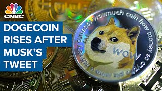 Cryptocurrency Dogecoin surges after Elon Musk tweets support for it [upl. by Jarrell188]