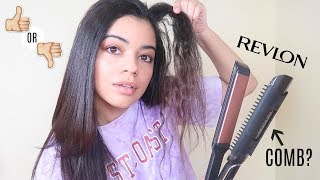 TESTING REVLON SALON STRAIGHT COPPER SMOOTH XL STRAIGHTENER  ATTACHABLE COMB [upl. by Hoeve]