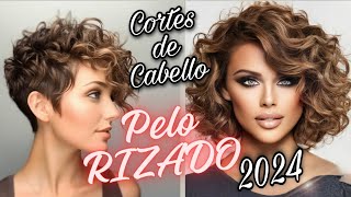 NUEVOS CORTES de MODA 2024 para PELO RIZADO y ONDULADO en Todos los Estilos y Edades Corte Moderno [upl. by Arikihs875]