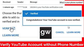 How To Verify Your Youtube Account Without a Phone Number 2024 Legally [upl. by Lipscomb502]