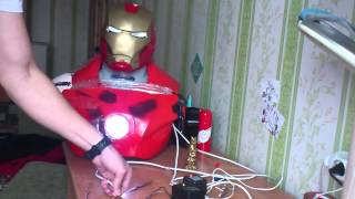 IRON MAN HELMET motorized faceplate and led light [upl. by Yolane]