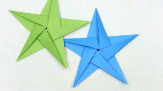 Paper Star folding  Easy Origami Star for beginners [upl. by Othella]