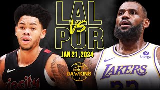 Los Angeles Lakers vs Portland Trail Blazers Full Game Highlights  January 21 2024  FreeDawkins [upl. by Burne]