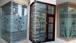 window glass etching डिजाइन [upl. by Nerland645]